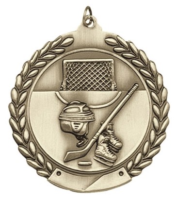 Hockey Die Cast Medal, 1 3/4" 2