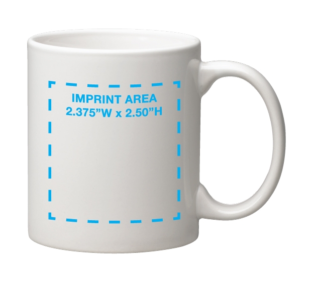 11 oz White C Handle Mug