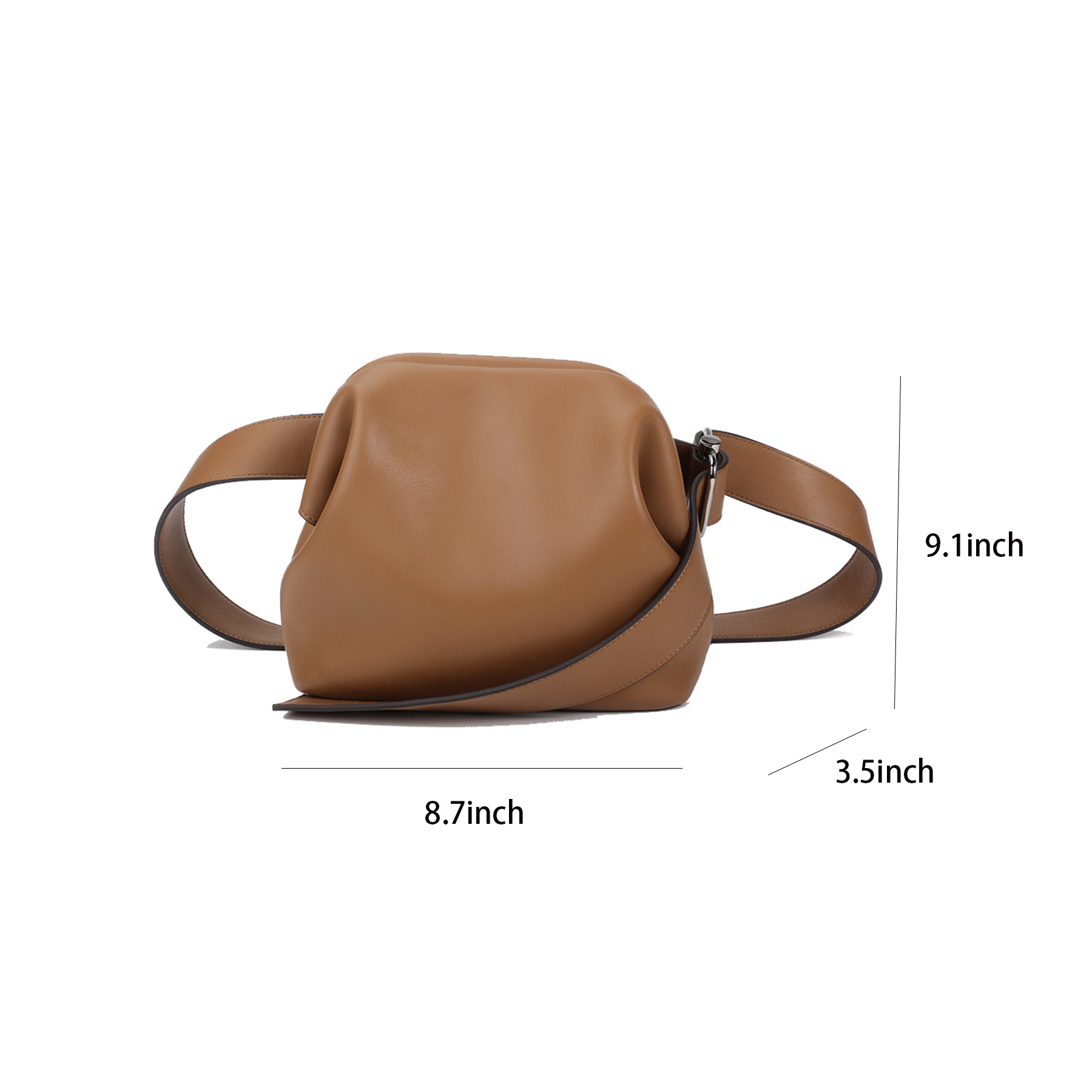 Genuine Leather  one-shoulder mini handle lifts up 5