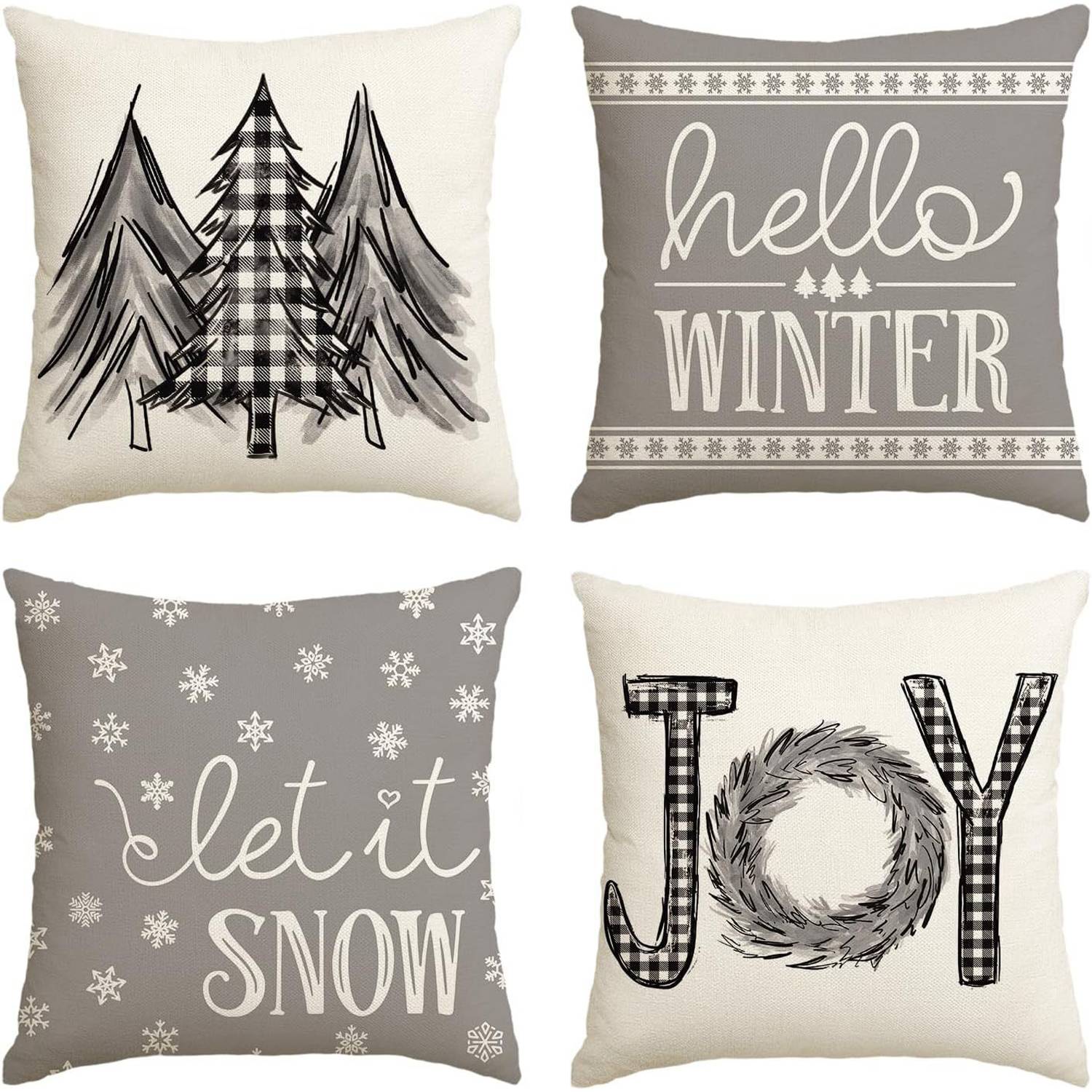 4PCS Christmas Throw Pillows Set 2