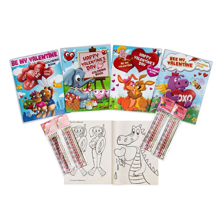 Valentine Bundle - Coloring Books and Colored Pencils 2
