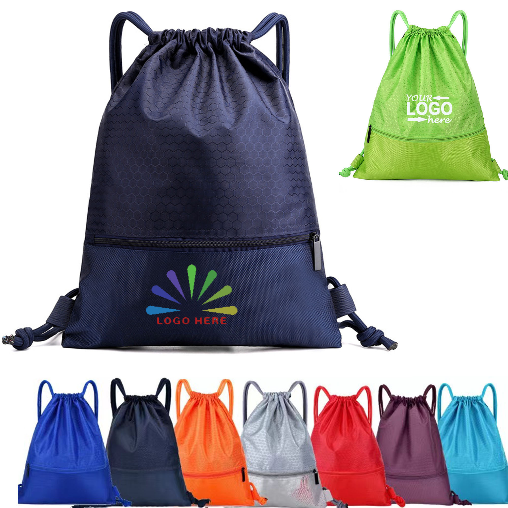 Waterproof Drawstring Backpacks With Pocket 3