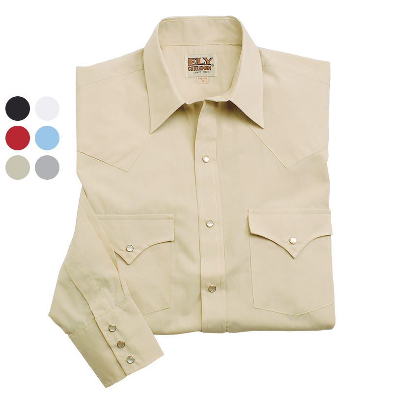 ELY Long Sleeve Solid Western Shirt 5