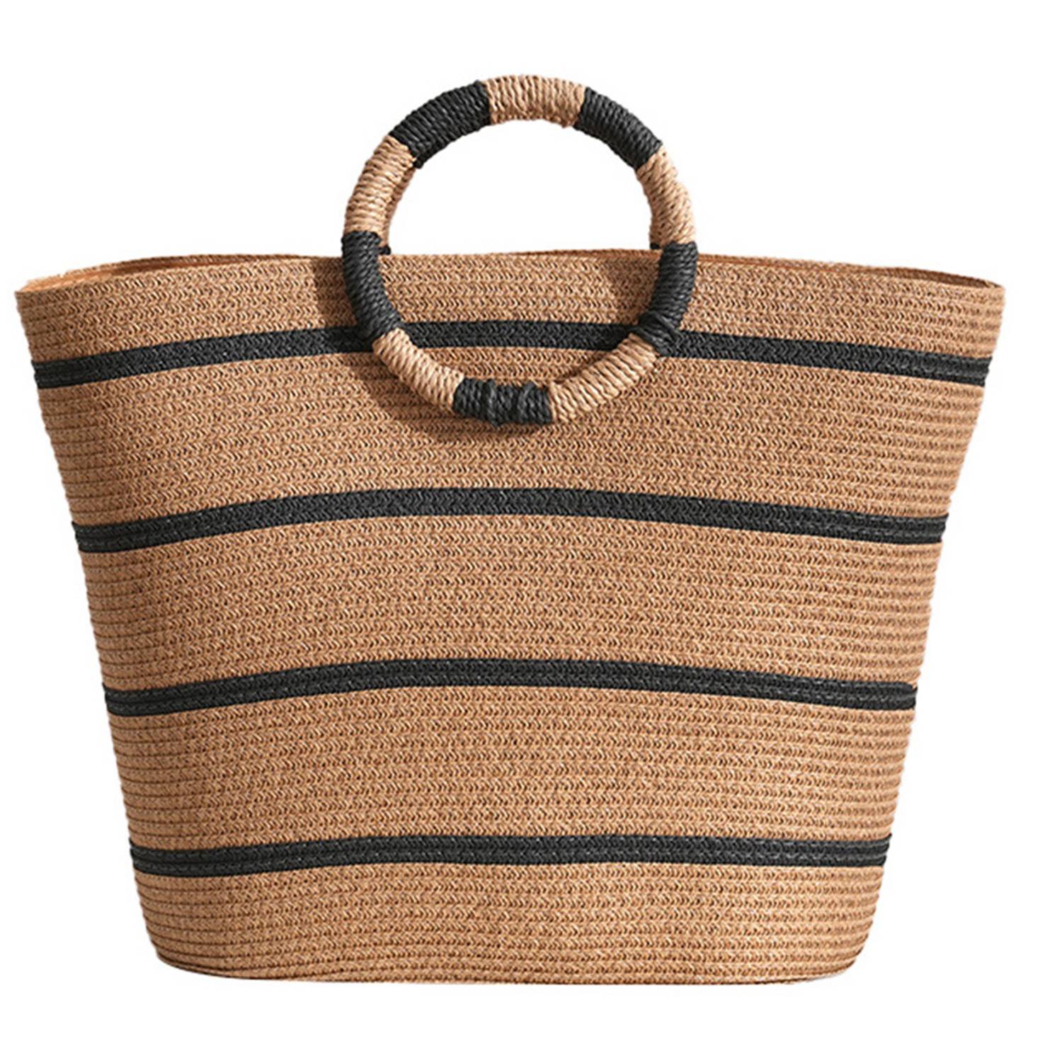 15L Large Straw Woven Tote Bag Beach & Commuter Handbag 2