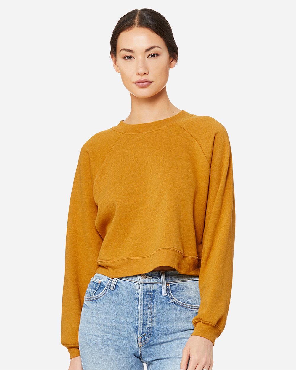 Women's Crop Raglan Crewneck Sweatshirt - 7505 19