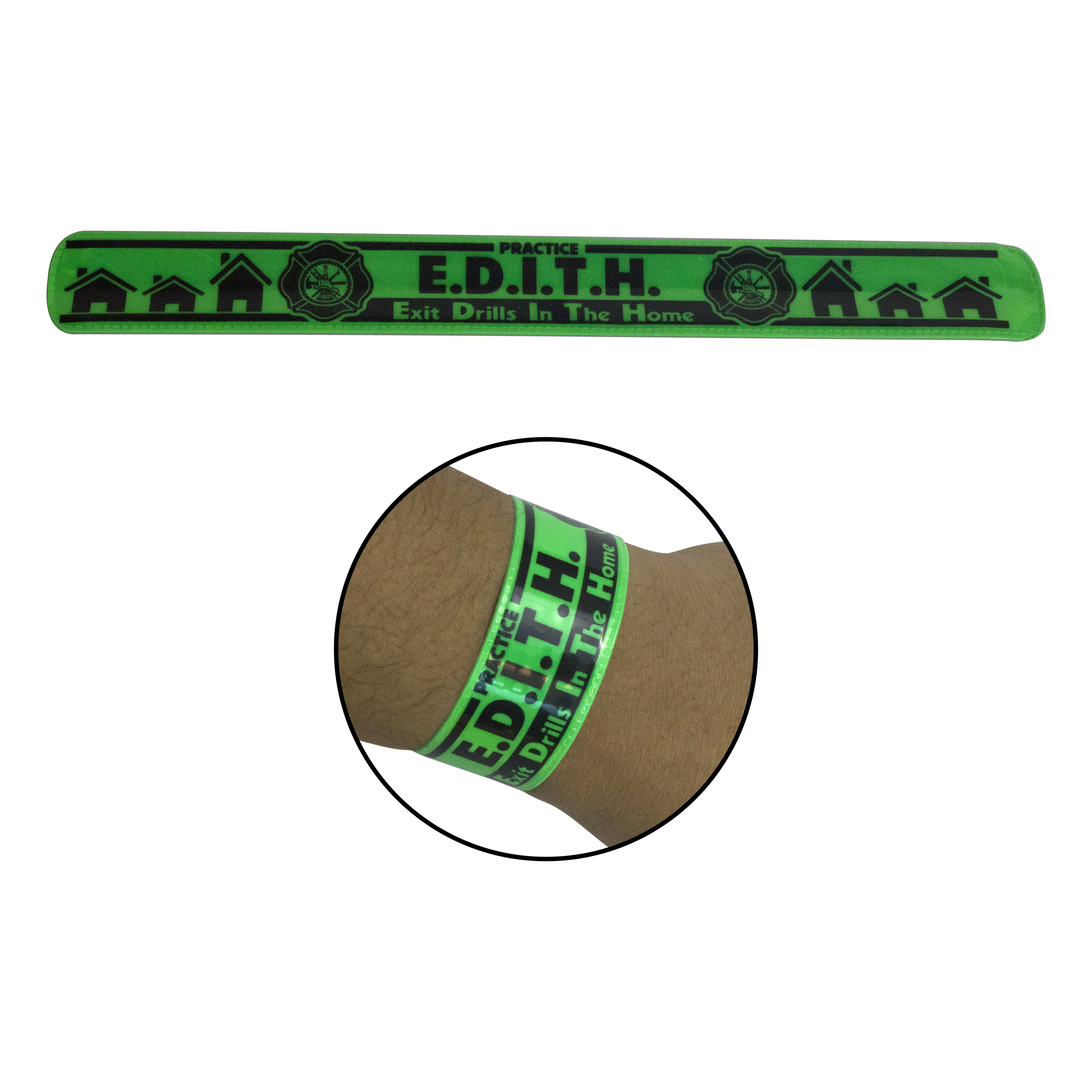 Reflective (Small) Vinyl Slap Bracelet  + 1-2 color logo