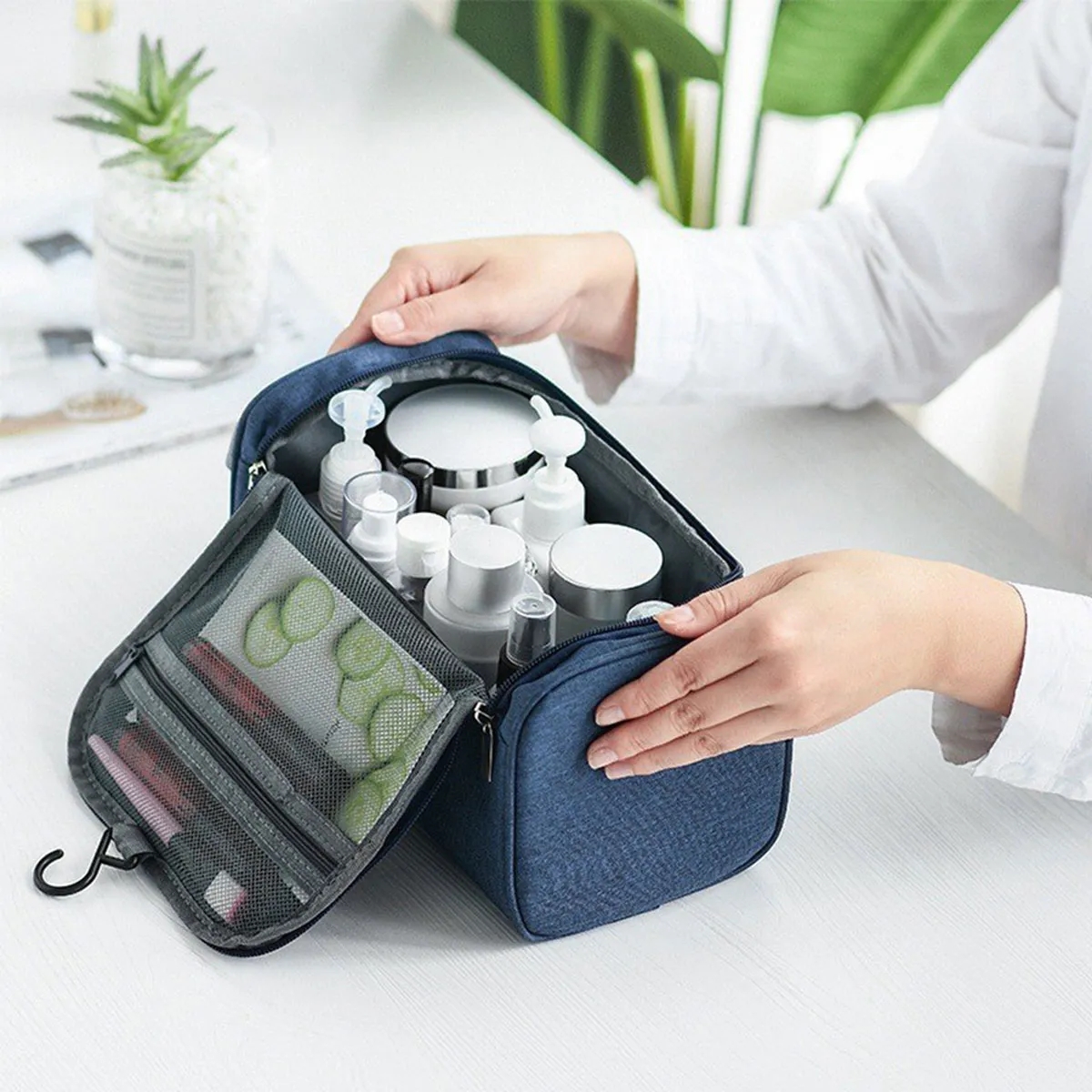 Portable Zipper Waterproof Cosmetic Toiletry Bag Kit 6
