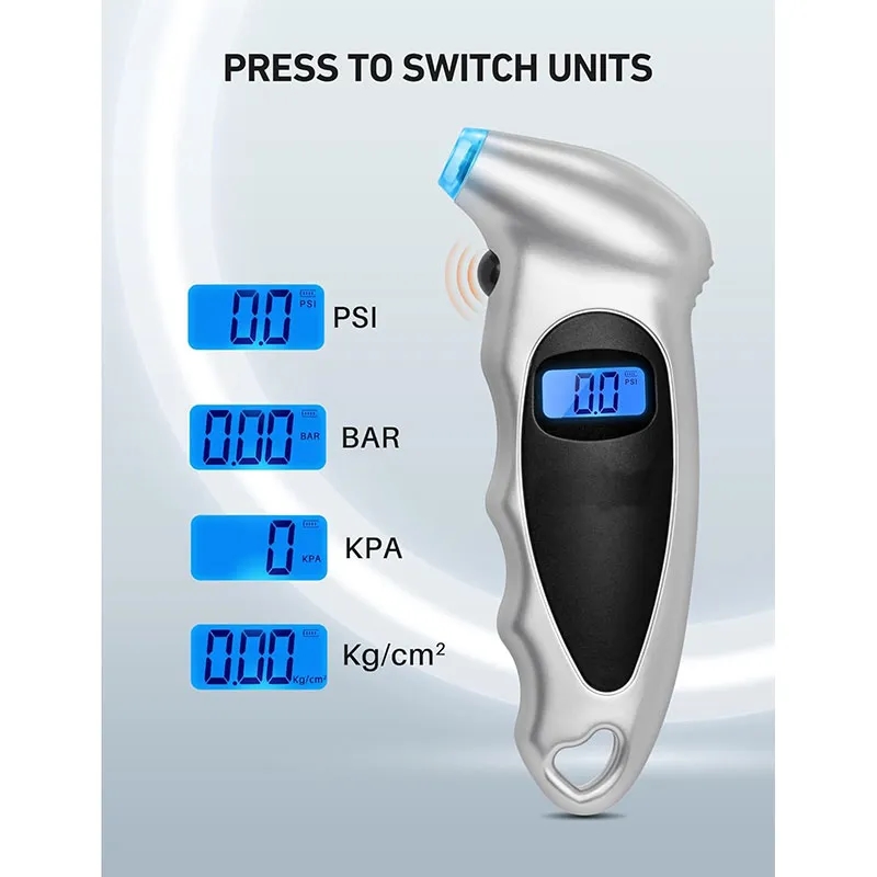 Digital Tire Gauge Pressure Backlight Car Accessories 4