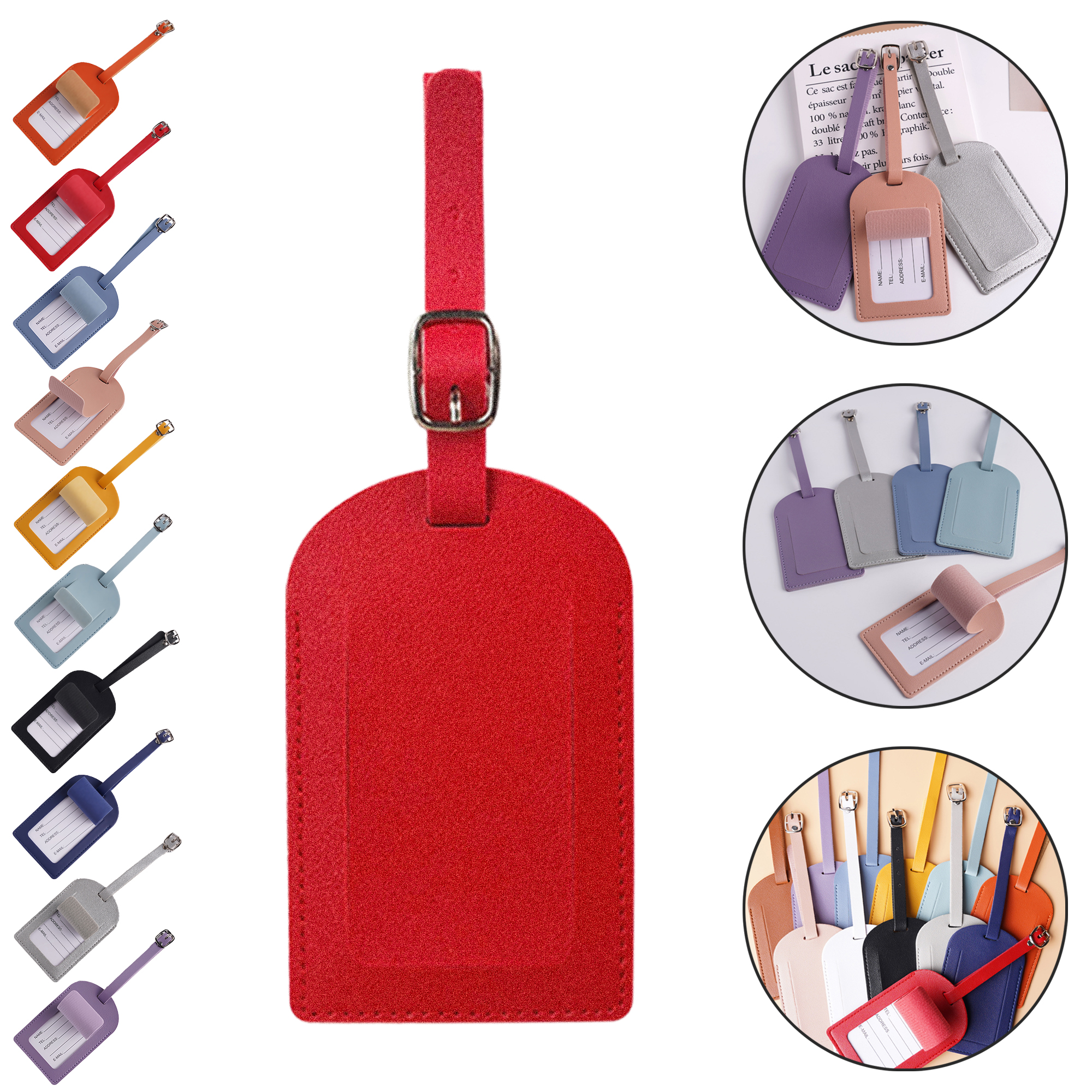 PU Leather Luggage Tag with Window 12