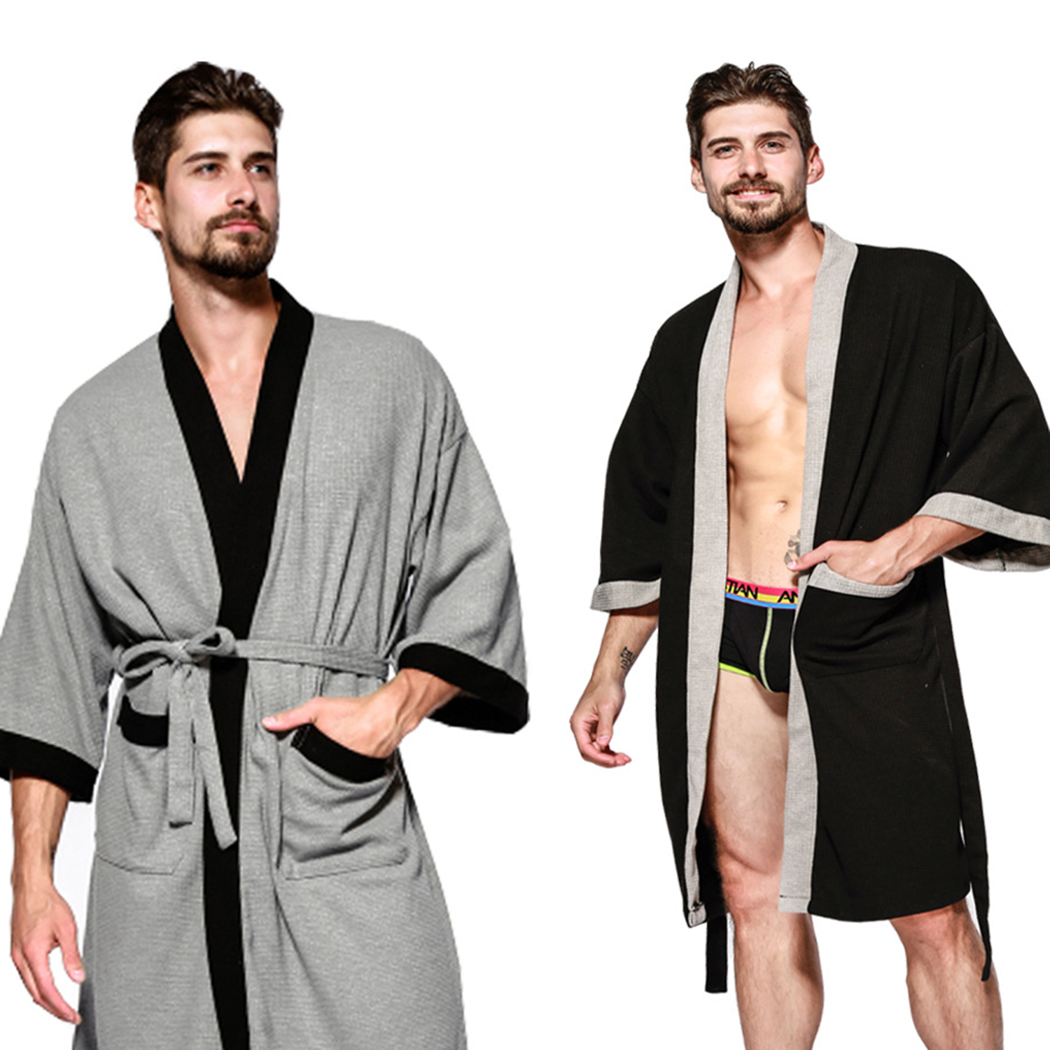 Turkish Cotton Waffle Bathrobe 4