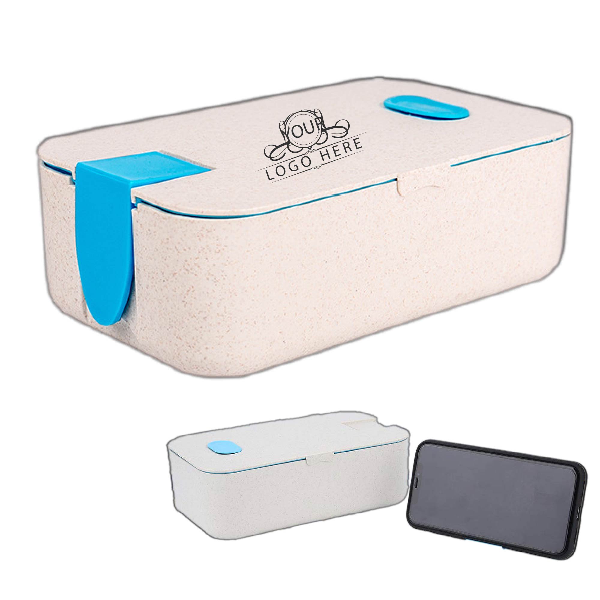 Portable Lunch Kit With A Built-In Phone Holder 4