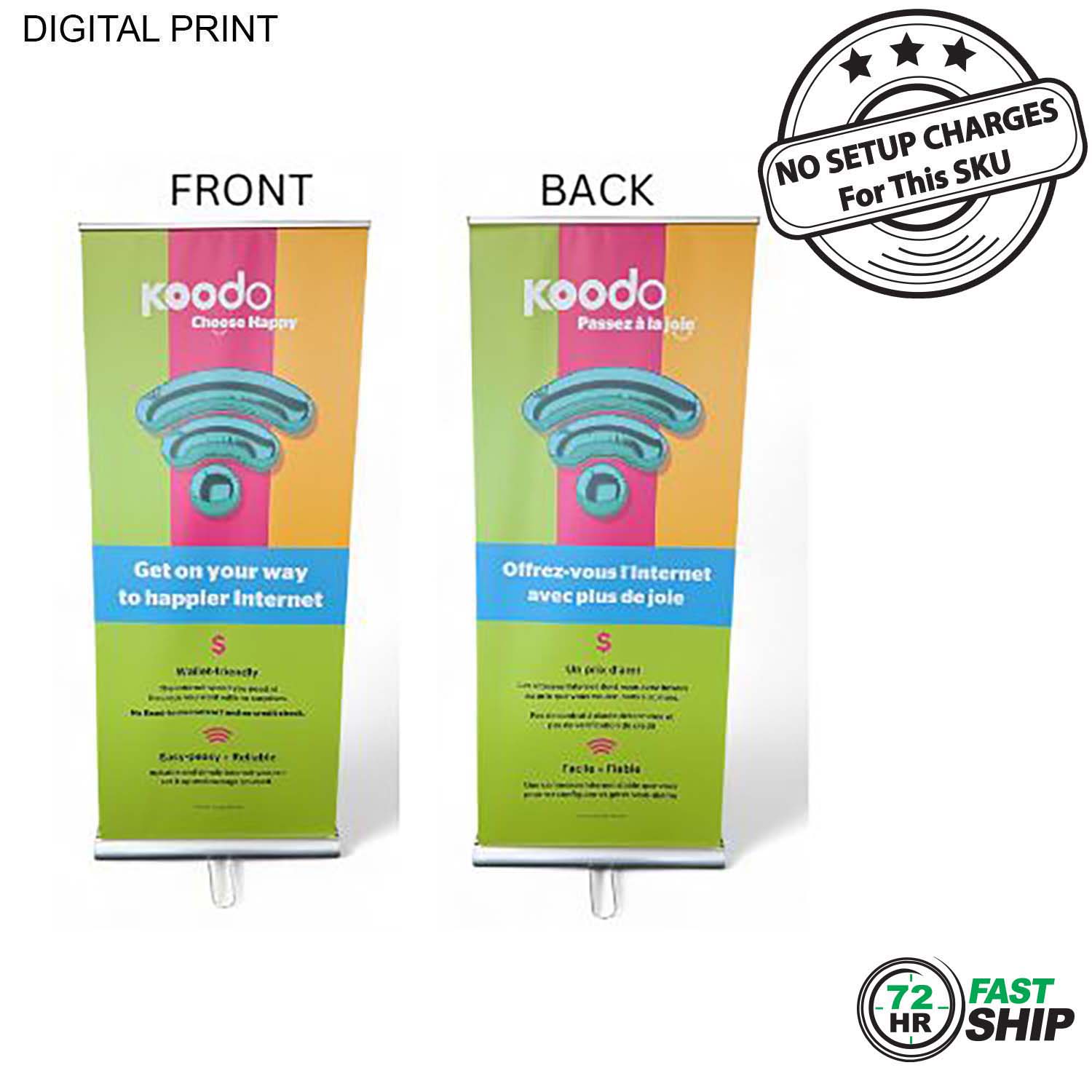 72 Hr Fast Ship - Premium Retractable Pull Up Banner Double sided Graphics, 33.5x79, NO SETUP CHARGE 3