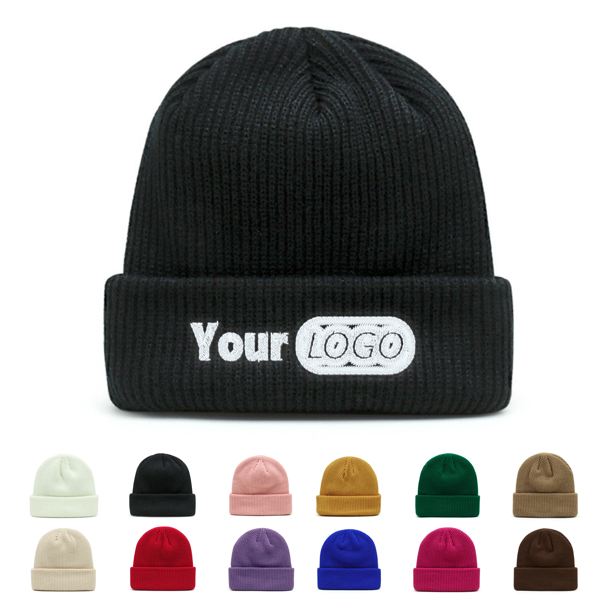 Customizable Knit Beanie Hat 2