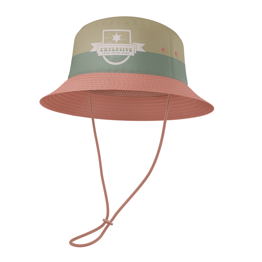 Polyester Twill Sublimation Brimmer Hat w/ Adjustable Cord