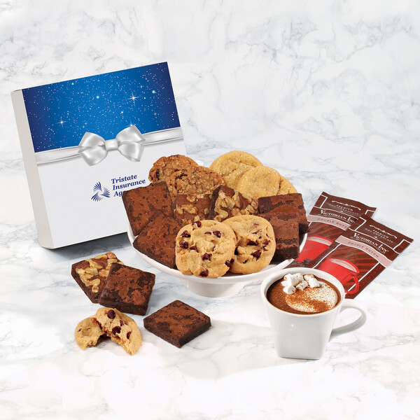 Gourmet Cookie & Brownie Gift Box with Bow Sleeve 2