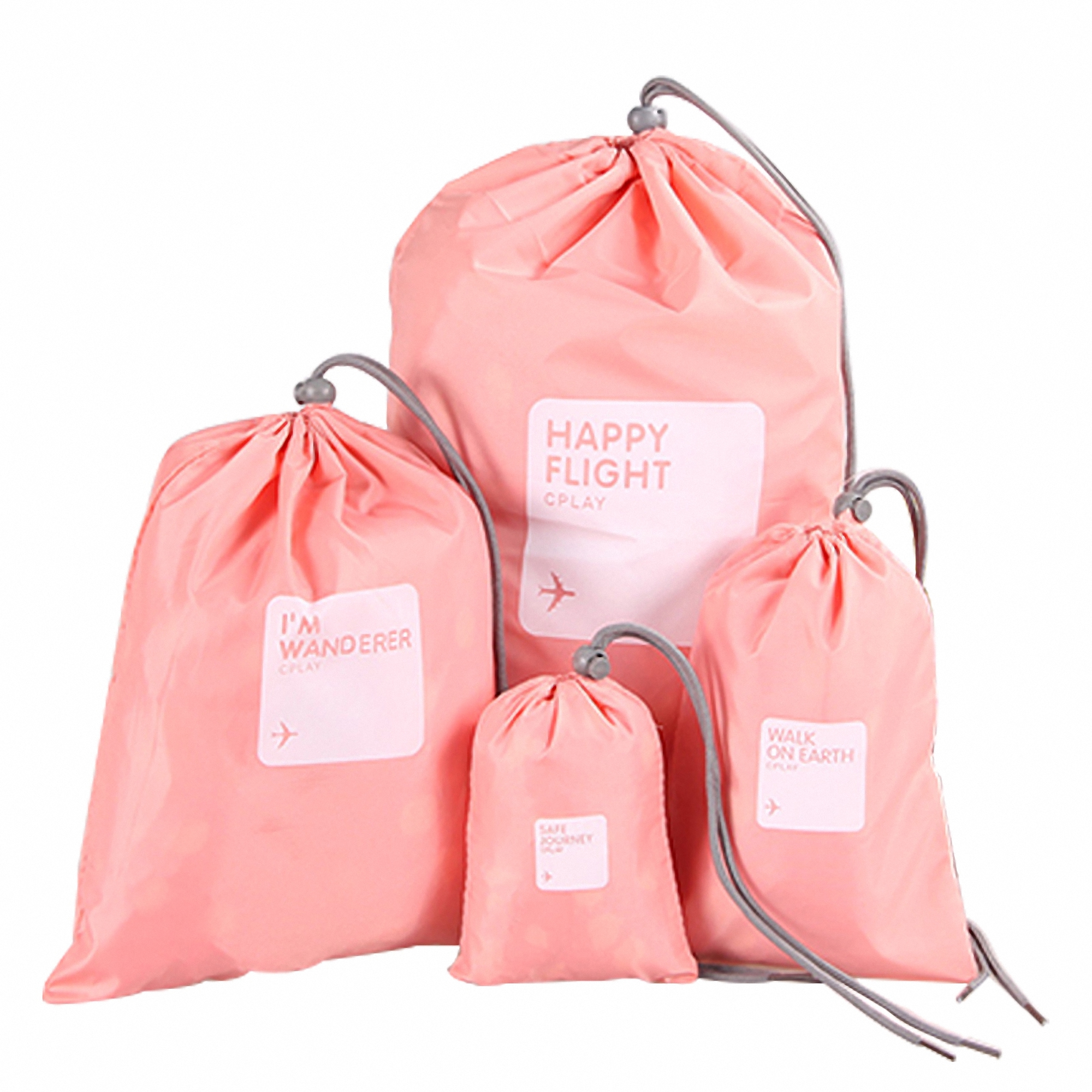 4-Pack Nylon Drawstring Travel Storage Bags 4