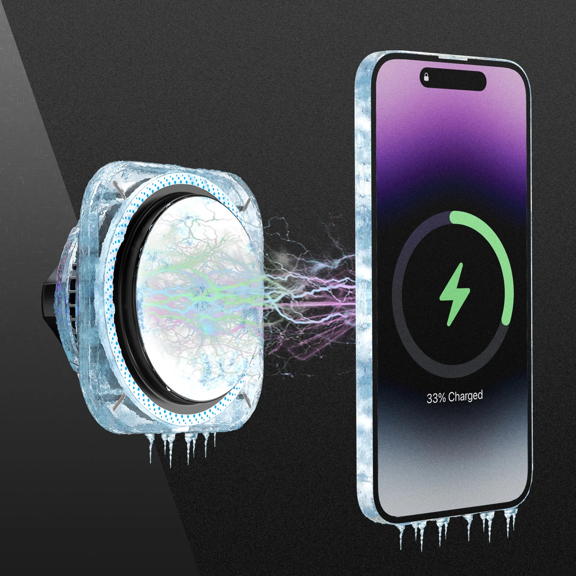 MagSafe Car Mount Magnetic Ice Cooling Wireless Charger 2