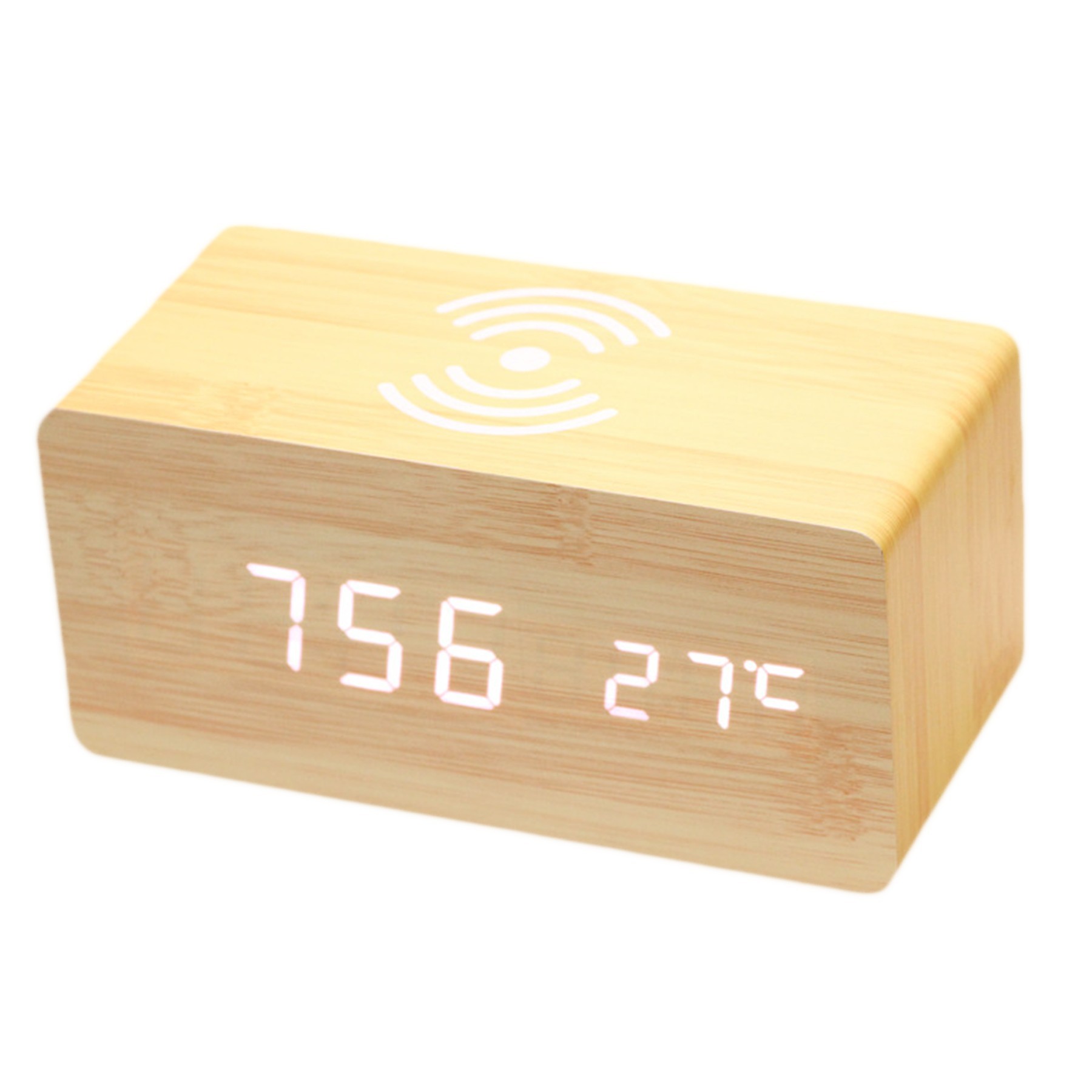 Bamboo Brown Alarm Clock 2