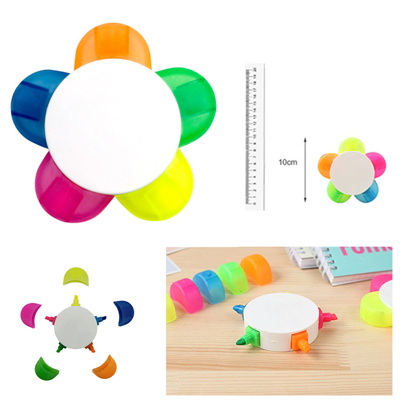 Highlighters Flower Shape Fluorescent Watercolor Pen 1