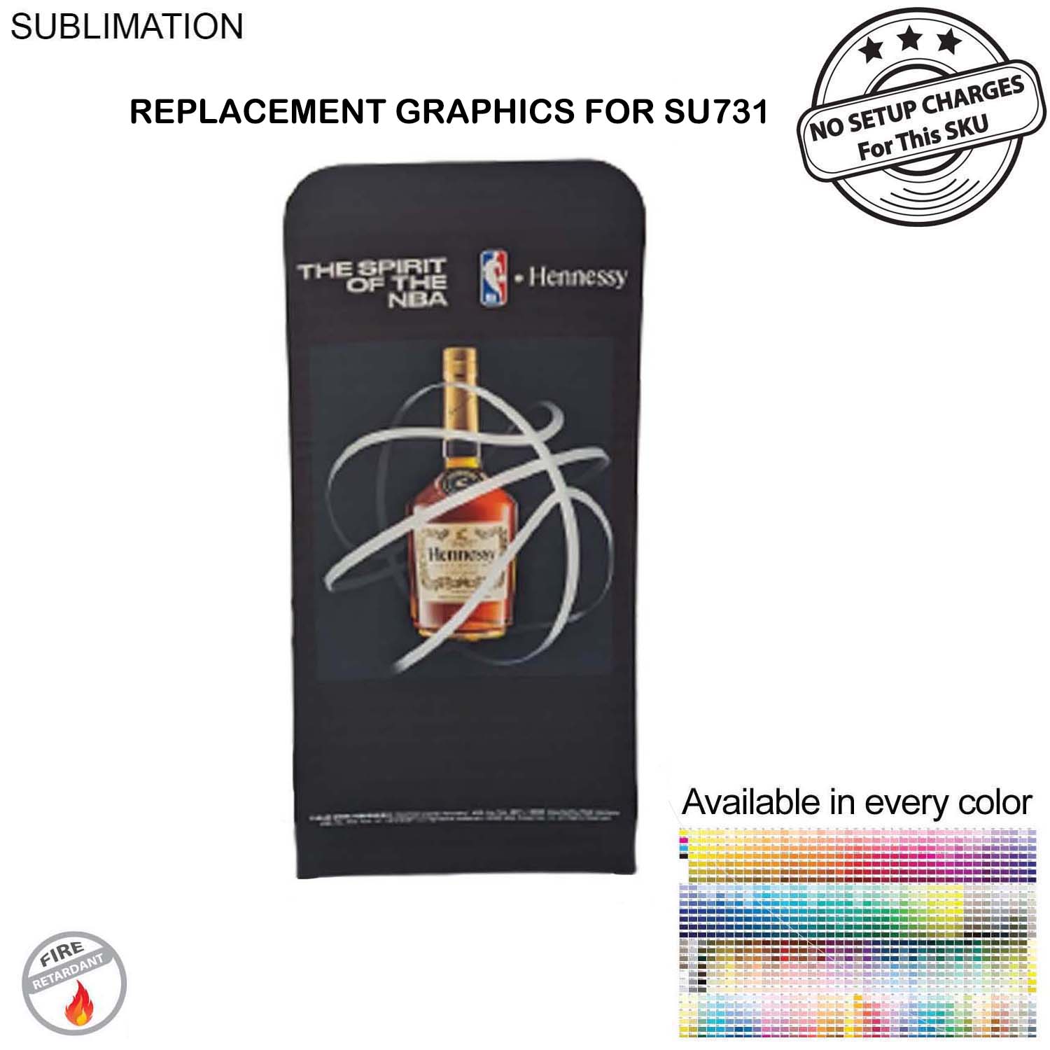 Replacement Graphics Double Sided 3'W x 78"H EuroFit Tension Fabric Slip on cover, NO SETUP CHARGE 2