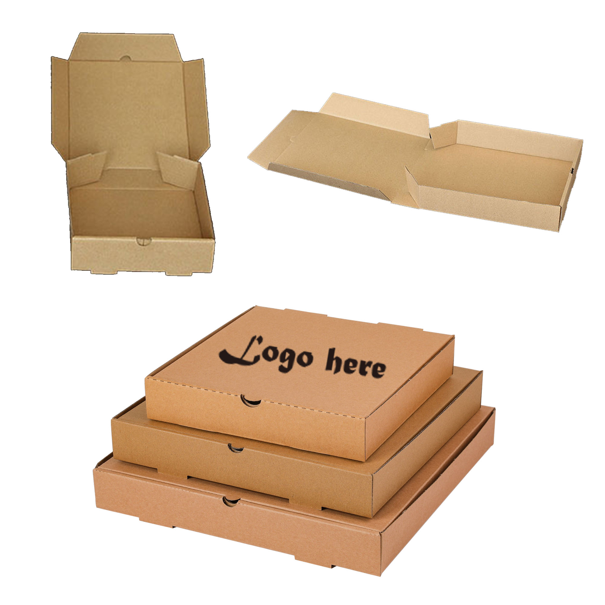 Thickened Kraft Paper Pizza Boxes Customizable Logo 2