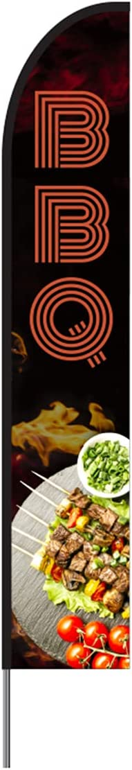 BBQ Feather Flag Kit 15' Feet Feather Flag Sign Outdoor Banner 4