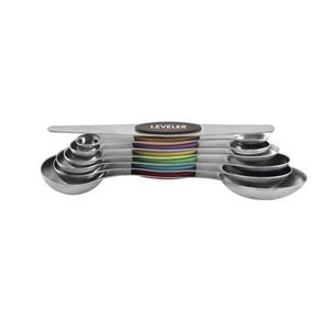 Colorful Stainless Steel Magnetic 8 In 1 Dual Measurement Spoons With Silicone Handle 19