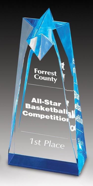 10" Blue Sculpted Star Acrylic Award 1
