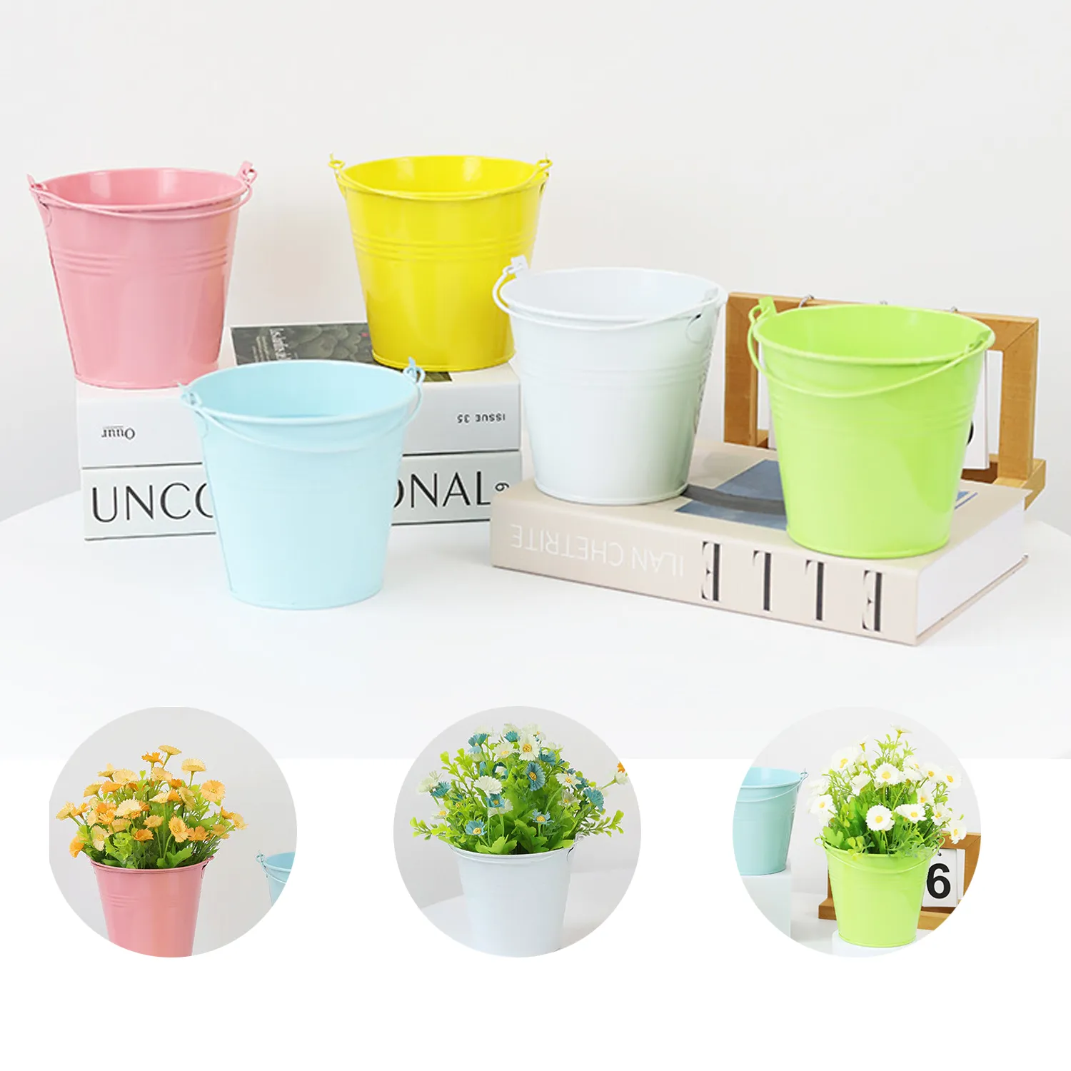 64Oz. Small Metal Buckets With Handle 4