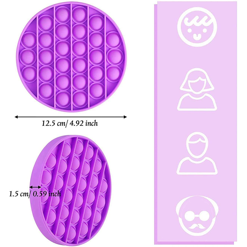 Round Bubble Push Popper Anxiety Relief Autism Toy 10