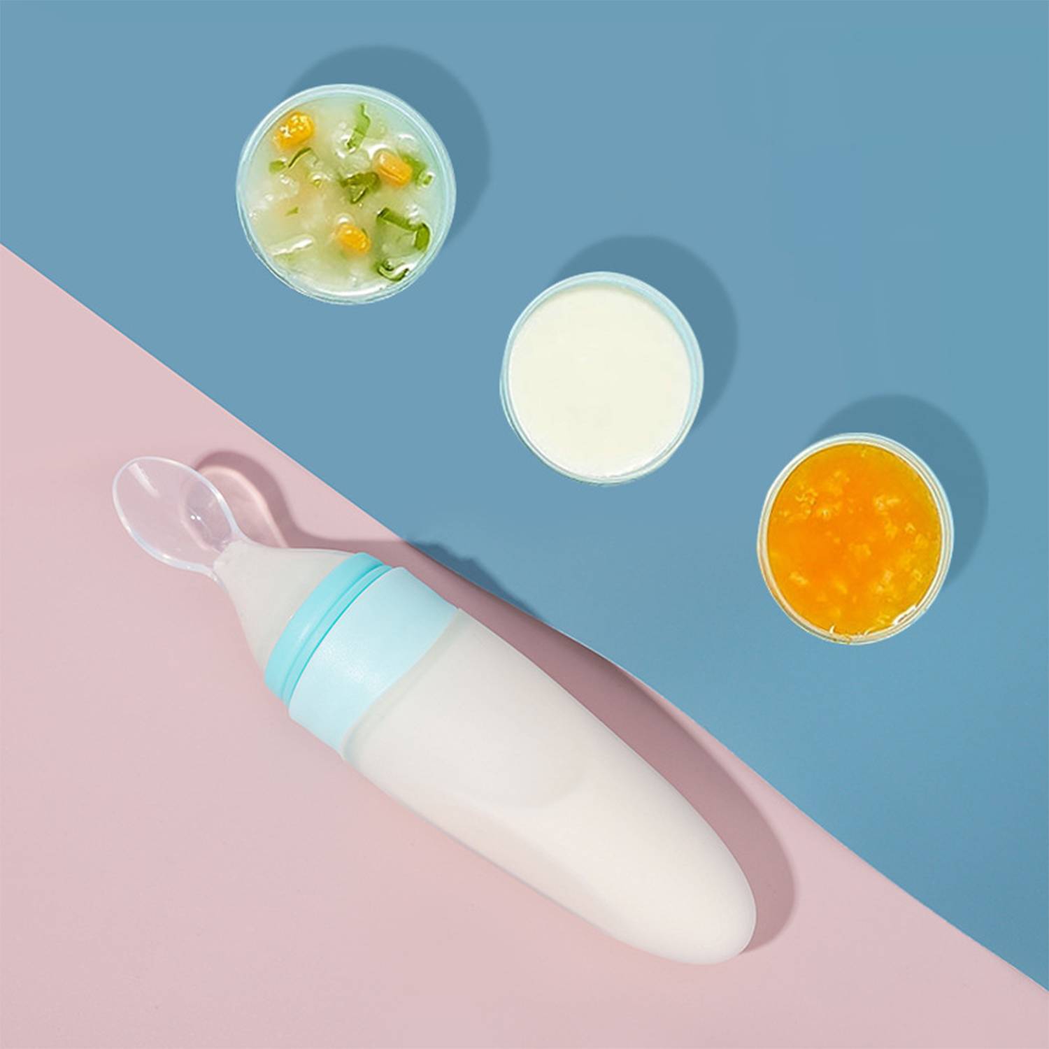 Baby Silicone Rice Paste Spoon Squeeze 6