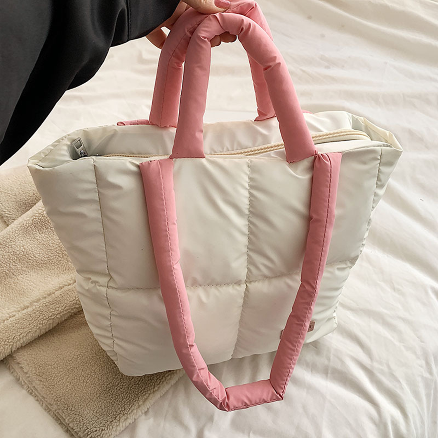 Soft Quilted Cotton Shoulder Handbag 6