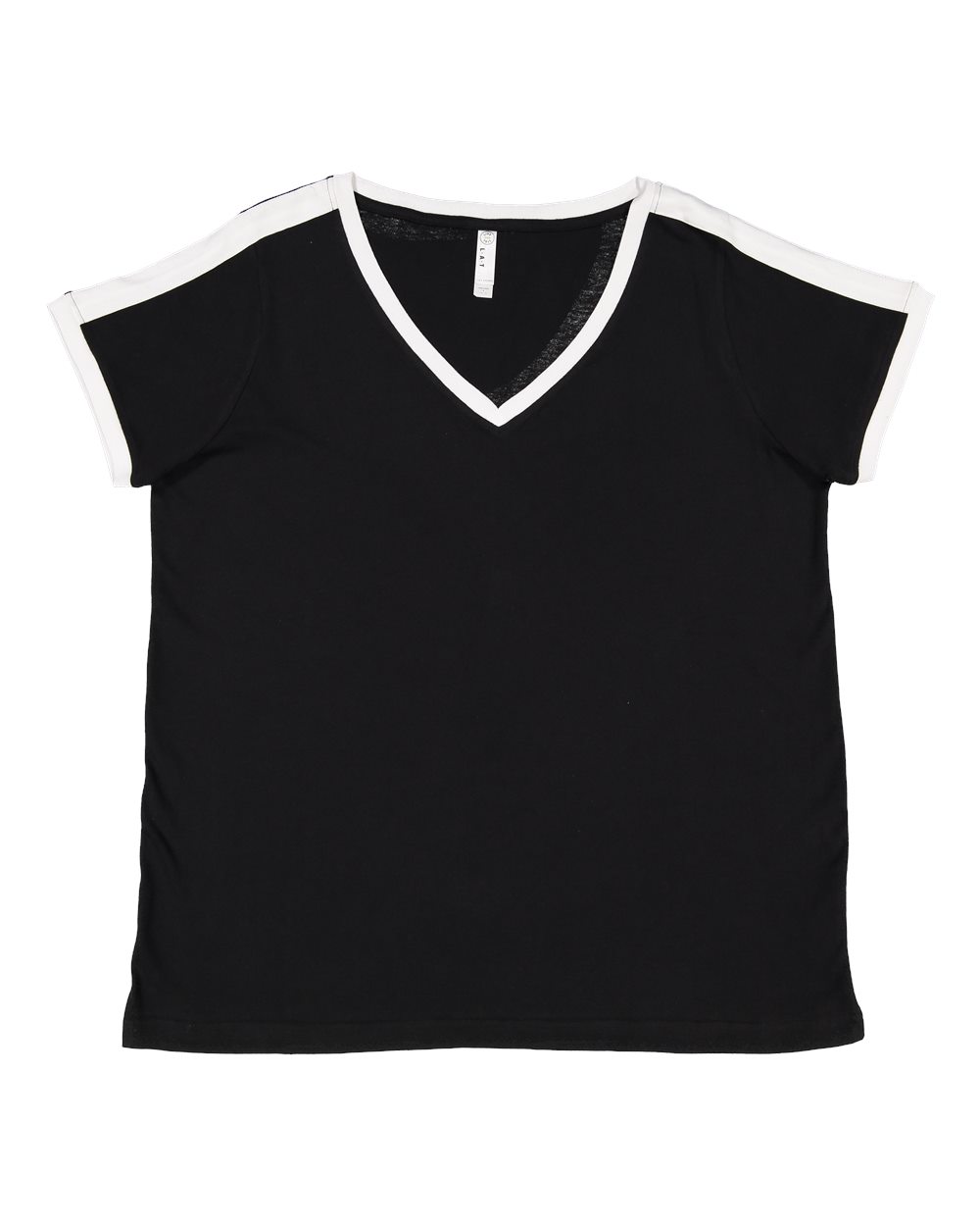 Women's Curvy Retro Ringer Premium Jersey V-Neck Tee - 3832 6