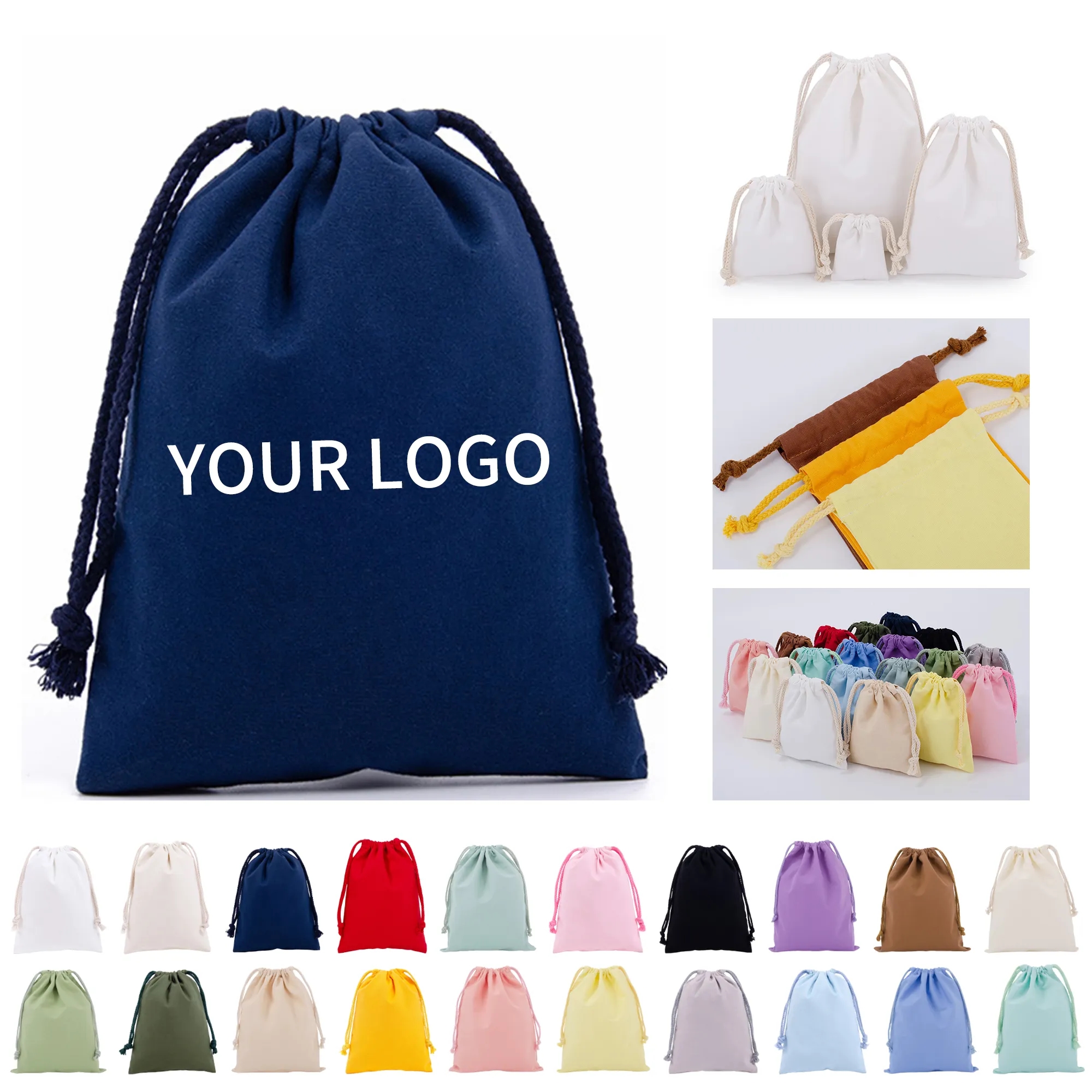 Durable Cotton Muslin Drawstring Sack 7