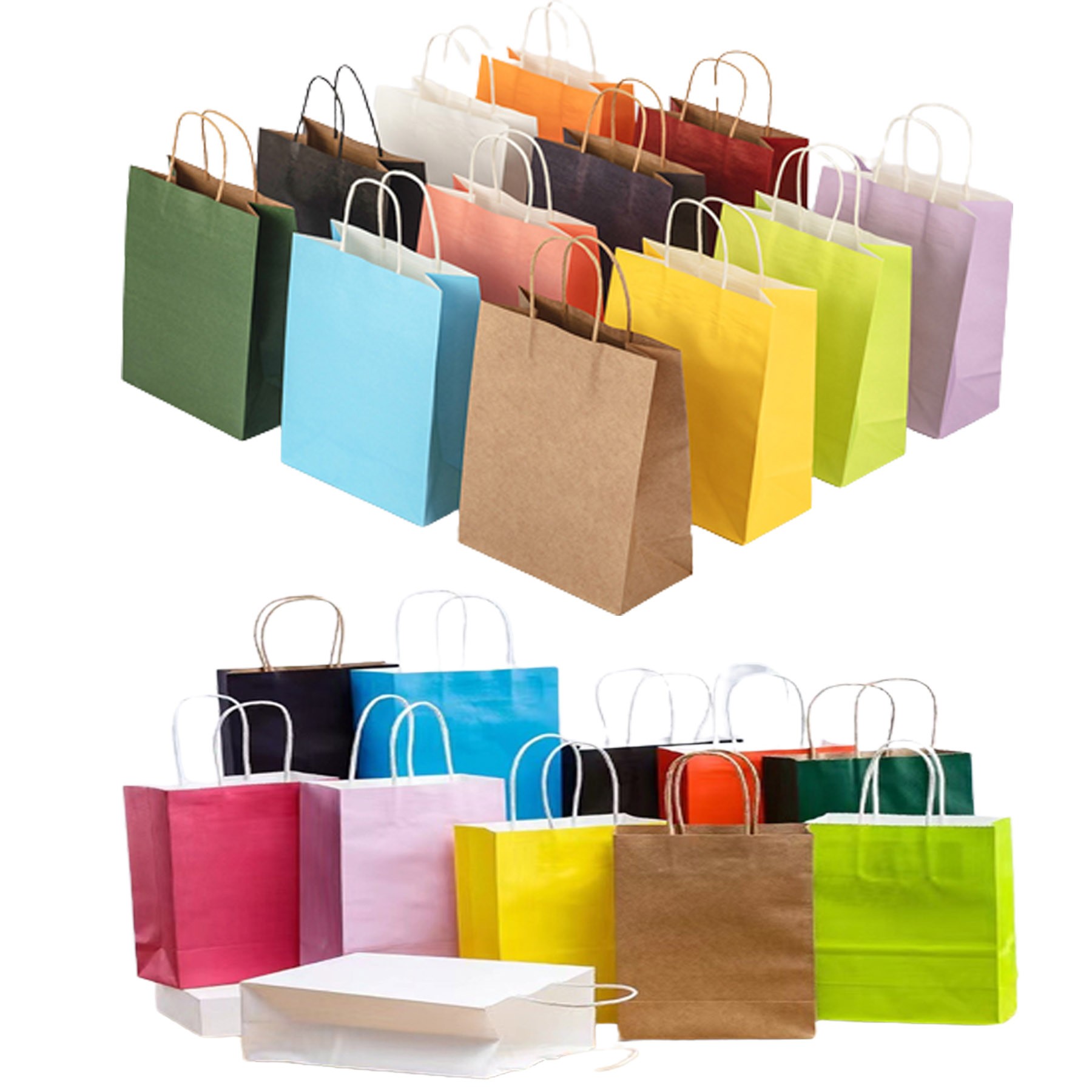 Classic White Kraft Paper Shoppers 1
