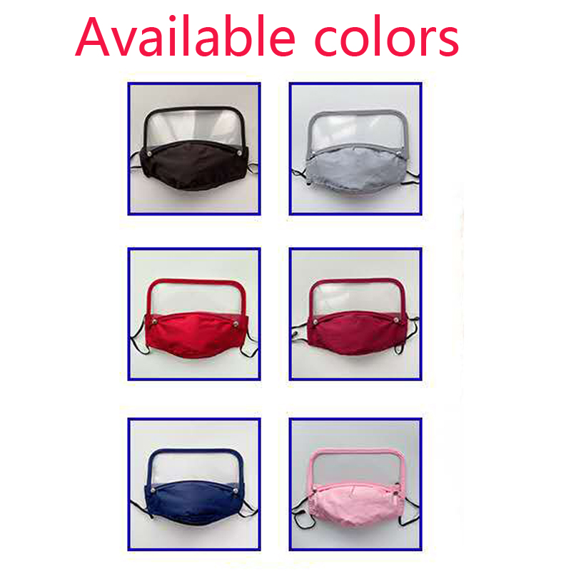 Knock-down Cotton Face Mask W/Clear Visor Shield 4