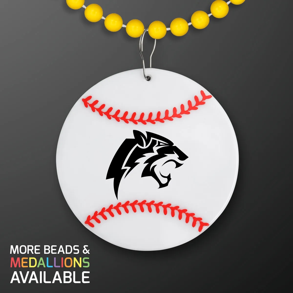 Baseball Medallion with Beaded Necklace (Non Light Up) 20