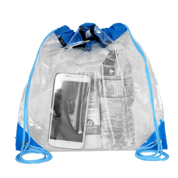 "Harris" Clear Vinyl Stadium Compliant Cinch Pack Backpack 27