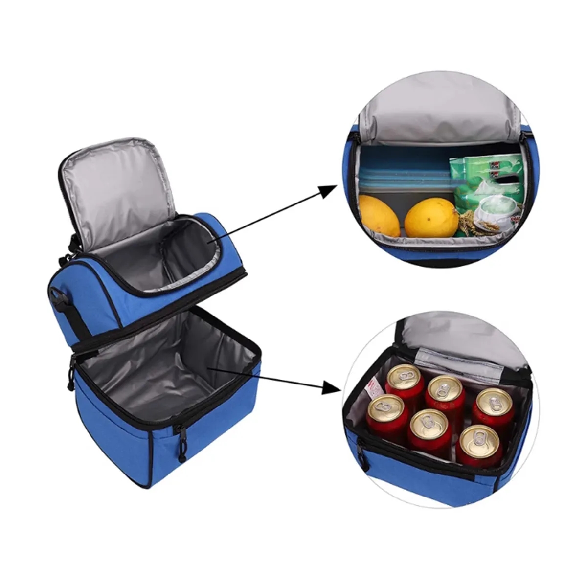 Double Layer Unisex Refrigerated Insulated Lunch Bag 5