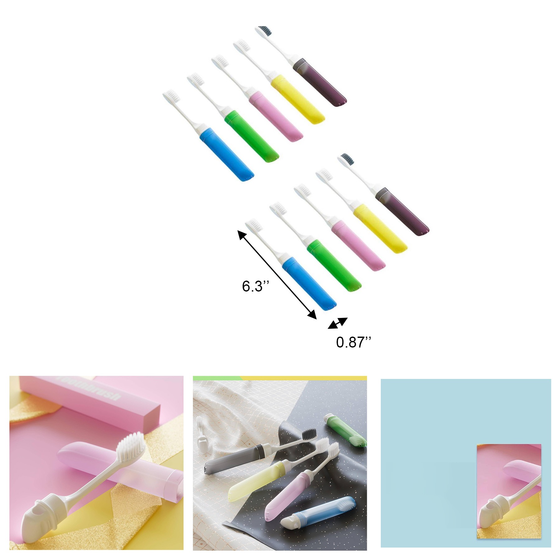 Rainbow Shaped Toothbrush Portable Folding Soft 3