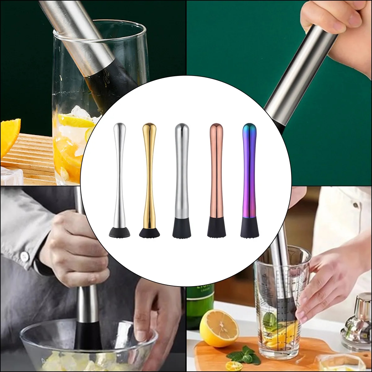 Premium Stainless Steel Cocktail Muddler 4