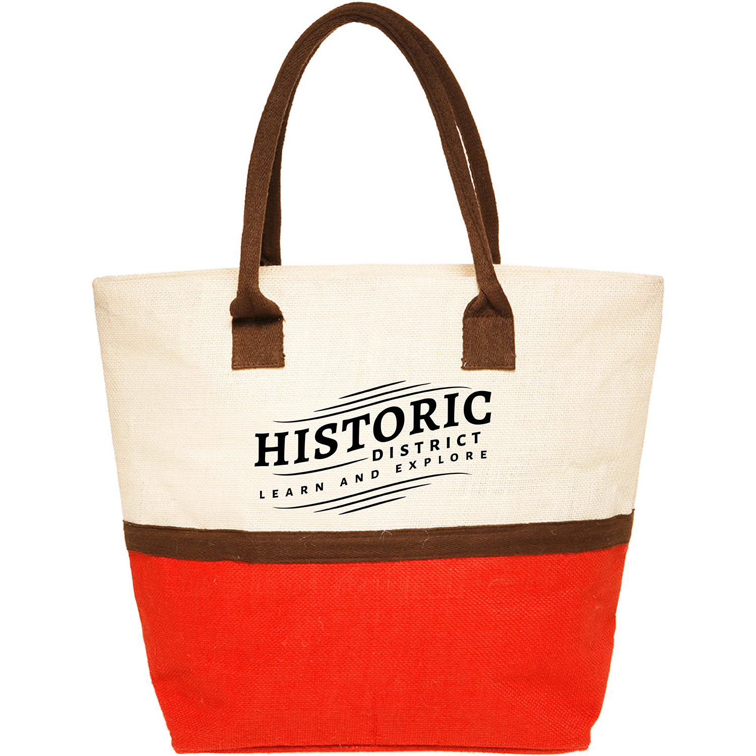 Two-Tone Jute Window Shopper Tote Bag (1 Color Imprint) 2