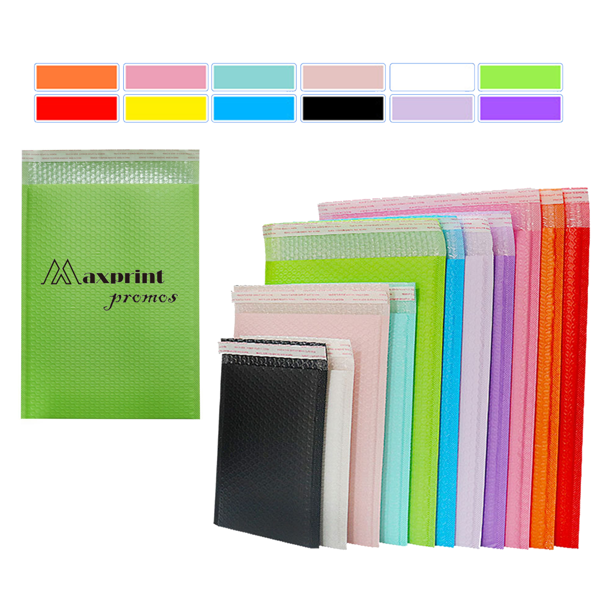 Custom Multi-colored Bubble Mailer Bag 1