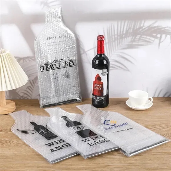 Travel Wine Gift Bag - Leakproof with PVC Bubble Protection 4