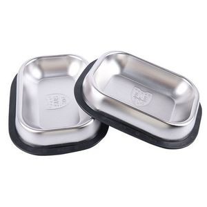 Small Rectangle Metal Pet Food Bowl 10