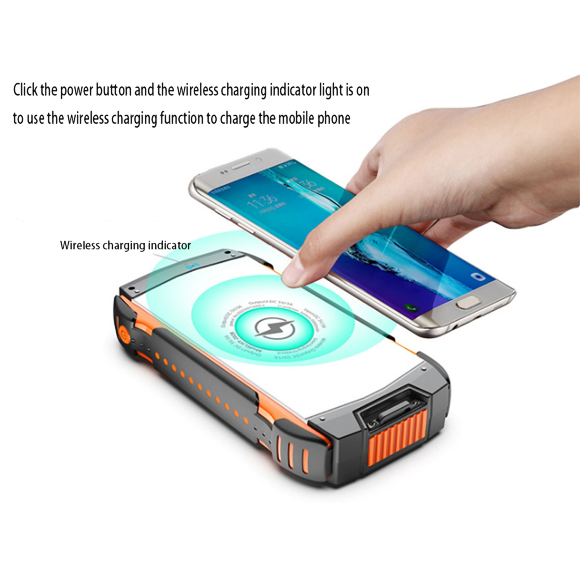 20000mAh Solar Wireless Power Bank 3