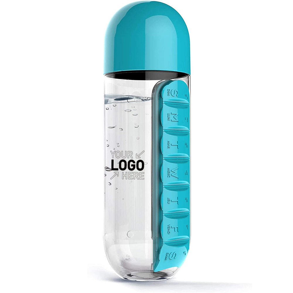 7 Day Pill Box Organizer Water Bottle 7