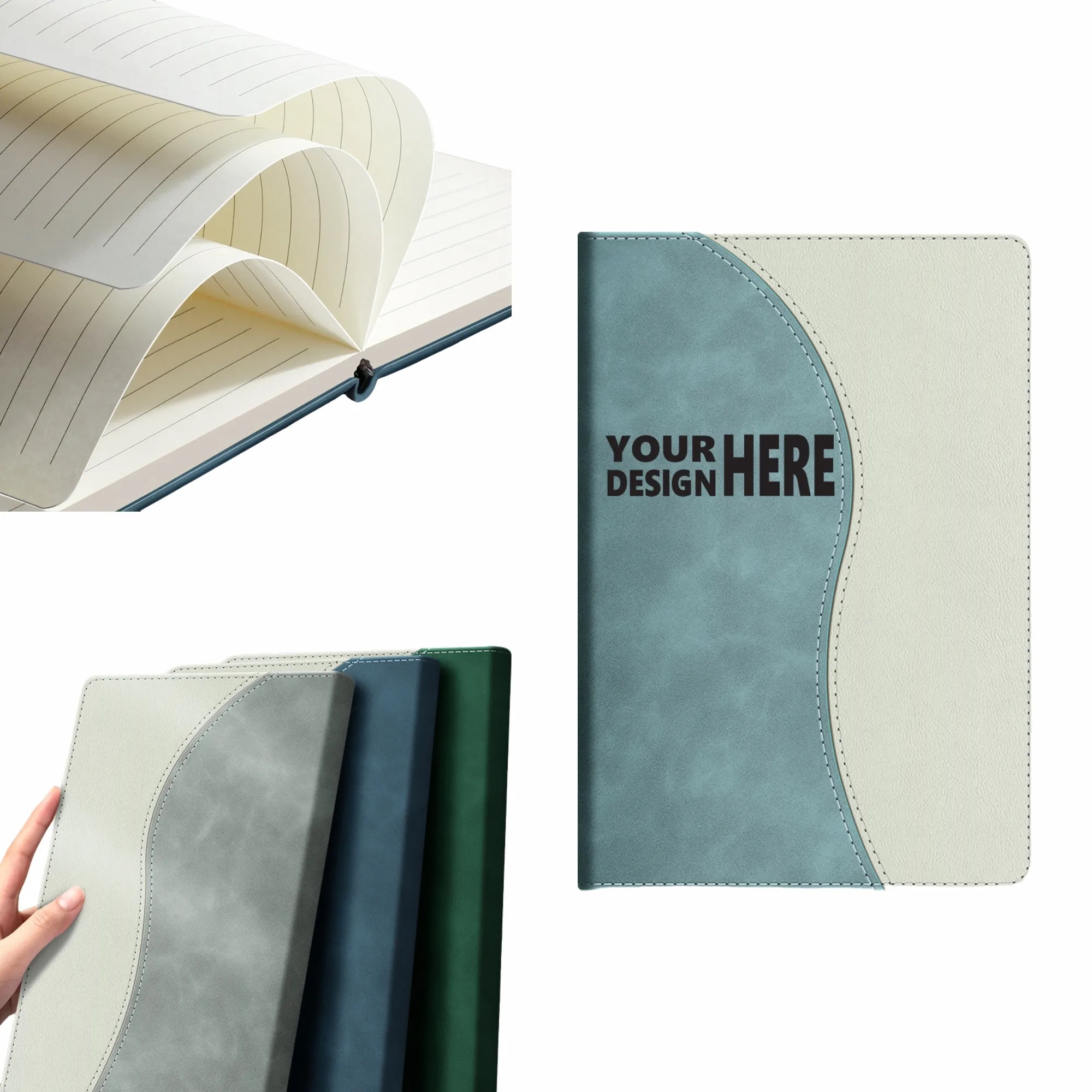 Skin-Feel Business Minimalist A5 Notebook, Office Leather Jo