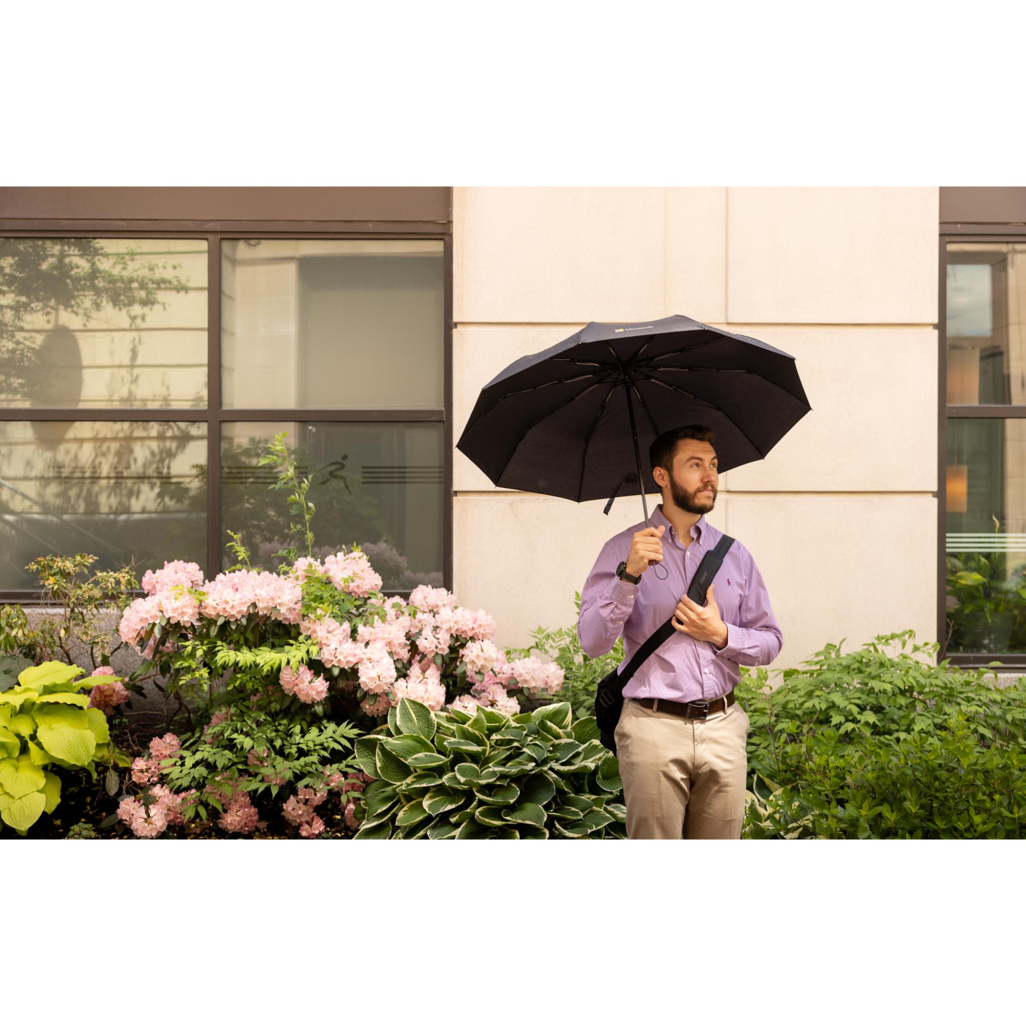 Elements 46" Recycled rPET Auto Open/Close Folding Umbrella 13