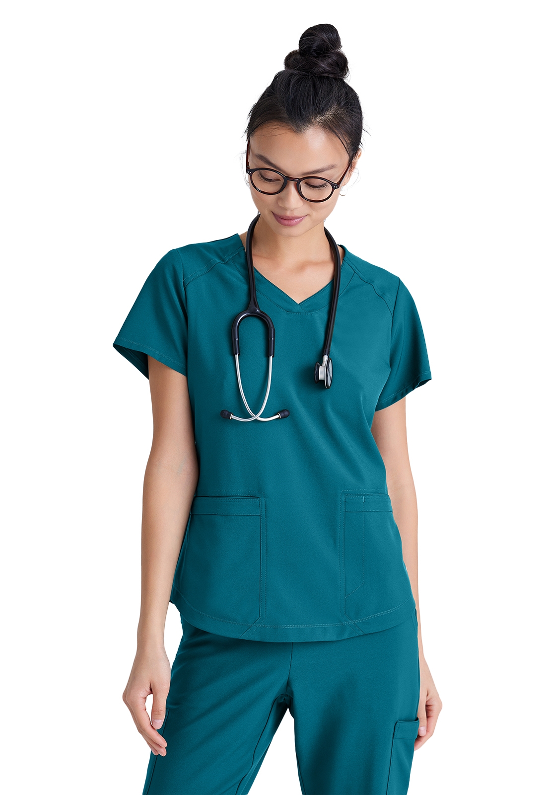 Grey's Anatomy Evolve Stretch - Women's Two-Pocket V-Neck Rhythm Scrub Top 34
